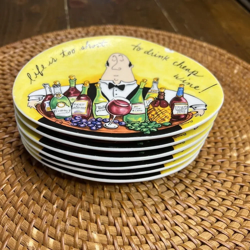 Mud Pie Tracy Flickinger Life is Too Short to Drink Cheap Wine Wall Plate (6)